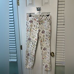 Old Navy Floral Ankle Pants - Cream and Multicolor